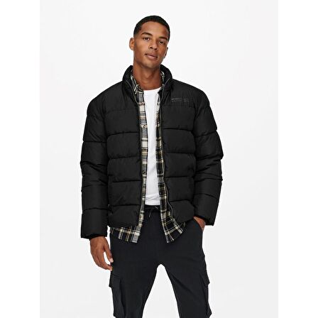 ONLY & SONS ONSMELVIN LIFE  PUFFER JACKET OTW VD siyah