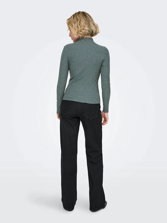 Only ONLEMMA L/S HIGH NECK TOP NOOS JRS Yeşil Kadın T-Shirt 15180040