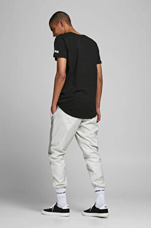 Erkek Siyah Baskılı Printed T-Shirt - 12195559