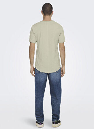 Only & Sons O Yaka Düz Taş Erkek T-Shirt ONSBENNE LONGY SS TEE NF 7822 NOOS