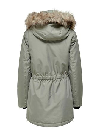 Only Kadın Uzun Kapüşonlu Kürklü Mont Parka - 15213755
