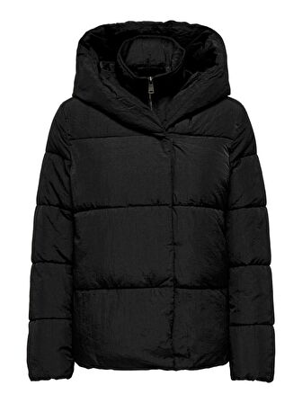 Jack & Jones Siyah Kadın Kapüşonlu Kısa  Mont 15231475
