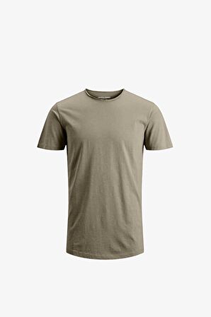 Jack & Jones Jjebasher Tee O-Neck Ss Noos Krem Erkek T-Shirt 12182498-Crock