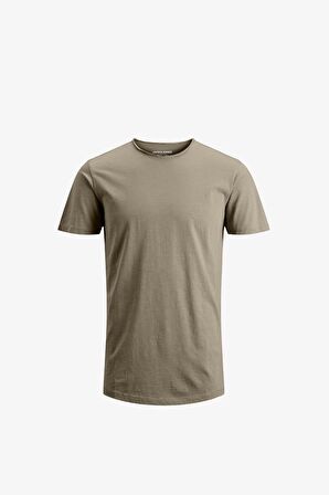 Jack & Jones Jjebasher Tee O-Neck Ss Noos Krem Erkek T-Shirt 12182498-Crock