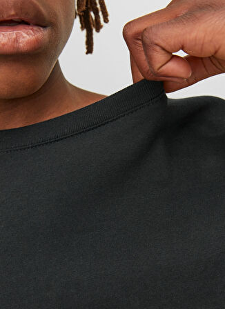 Jack & Jones Düz Siyah Erkek Çocuk  T-Shirt 12197050