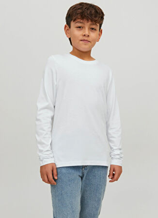 Jack & Jones Düz Beyaz Erkek T-Shirt 12197050