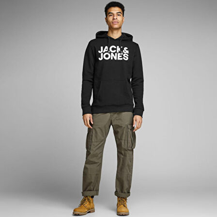 Jack & Jones Corp Logo Erkek Siyah Sweatshirt (12152840-B)