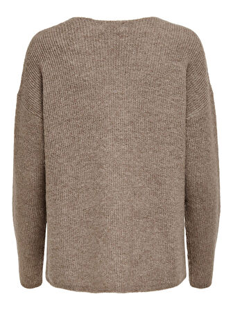 ONLCAMILLA V-NECK L/S PULLOVER KNT NOOS Kadın Kahverengi Kazak - 15204588