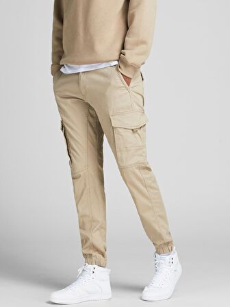 Jack&Jones Slim Fit Bej Erkek Kargo Pantolon 12193754