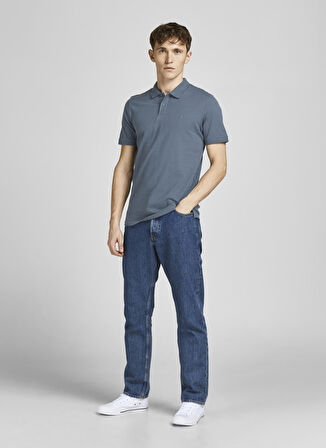 Jack & Jones Polo Yaka Düz Gri Erkek T-Shirt 12136516_JJEBASIC POLO SS NOOS