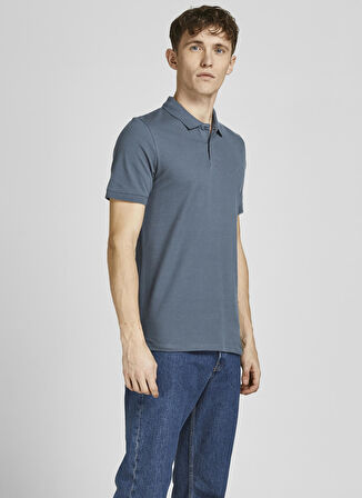 Jack & Jones Polo Yaka Düz Gri Erkek T-Shirt 12136516_JJEBASIC POLO SS NOOS