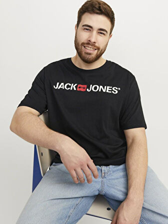 Jack Jones Carp Logo Büyük Beden Erkek Tişört 12184987