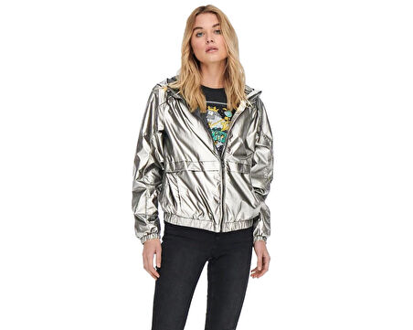 Only Onlerin Metallic Jacket Otw Silver Kadın Günlük Ceket 15244657-SILVER Gri