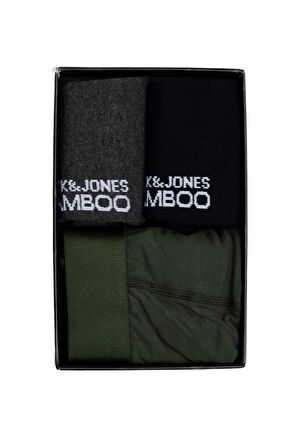 Jack & Jones Erkek 1 Boxer ve 2 Çorap Hediye Kutusu Jacbamboo - 12198875
