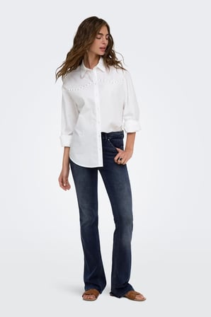 Only Onlblush Pamuklu Bol Paça Jeans Kadın KOT PANTOLON 15233833 KOYU LACIVERT