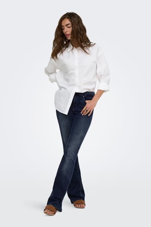 Only Onlblush Pamuklu Bol Paça Jeans Kadın KOT PANTOLON 15233833 KOYU LACIVERT