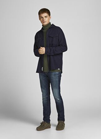 Jack & Jones Balıkçı Yaka Regular Fit Düz Haki Erkek Kazak 12199940_JPRBLUCARLOS KNIT ROLL NEC