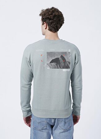 Jack & Jones 12204866_Jcoray Sweat CrewNeck O Yaka Relaxed Baskılı Açık Gri Erkek Sweatshirt