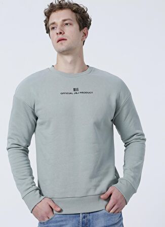 Jack & Jones 12204866_Jcoray Sweat CrewNeck O Yaka Relaxed Baskılı Açık Gri Erkek Sweatshirt