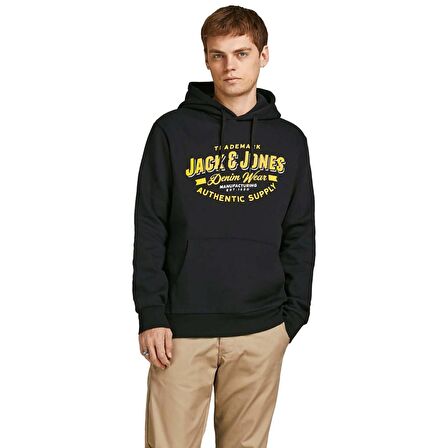 Jack & Jones Erkek Kapşonlu Sweatshirt 12189736
