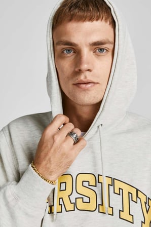 Jack & Jones Erkek Kolej Kapüşonlu Sweatshirt - 12207368