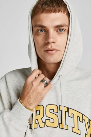 Jack & Jones Erkek Kolej Kapüşonlu Sweatshirt - 12207368
