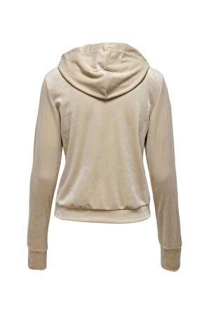 Only Kadın Kadife Fermuarlı Kapüşonlu Sweatshirt ZIP hood -  15252233