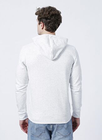 Jack & Jones 12207655_Jormate Sweat Hood Fst Kapüşonlu Regular Fit Baskılı Beyaz Erkek Sweatshirt
