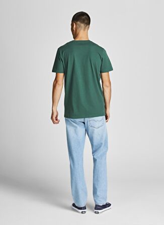 Jack & Jones 12207693_Jormate Tee O Yaka  Regular Fit Baskılı Koyu Yeşil Erkek T-Shirt