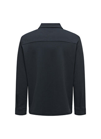 Only & Sons Düz Koyu Lacivert Erkek Gömlek 22021279_ONSNEWKODYL OVERSHIRT SWEA