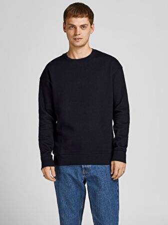 Jack&Jones Bisiklet Yaka Siyah Erkek Sweatshirt 12208182