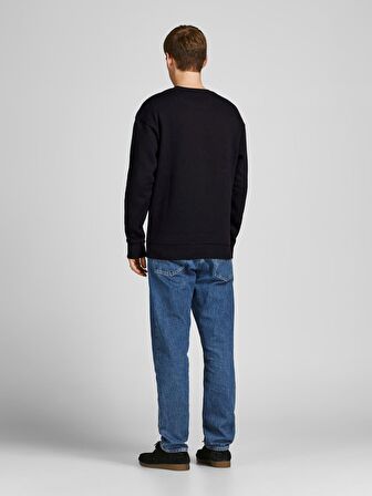 Jack&Jones Bisiklet Yaka Siyah Erkek Sweatshirt 12208182