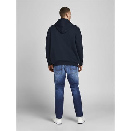 Jack&Jones Kapüşonlu Büyük Beden Lacivert Erkek Sweatshirt 12163777