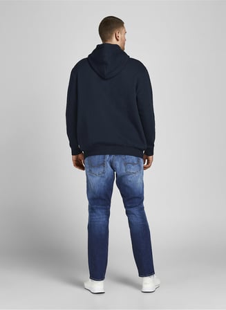 Jack & Jones Kapüşon Yaka Lacivert Erkek Sweatshırt 12163777_JJECORP LOGO SWEAT HOOD NO