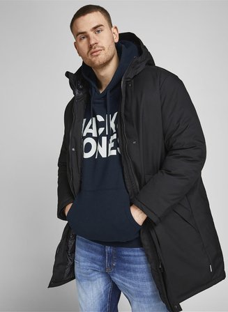 Jack & Jones Kapüşon Yaka Lacivert Erkek Sweatshırt 12163777_JJECORP LOGO SWEAT HOOD NO