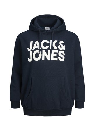 Jack & Jones Kapüşon Yaka Lacivert Erkek Sweatshırt 12163777_JJECORP LOGO SWEAT HOOD NO
