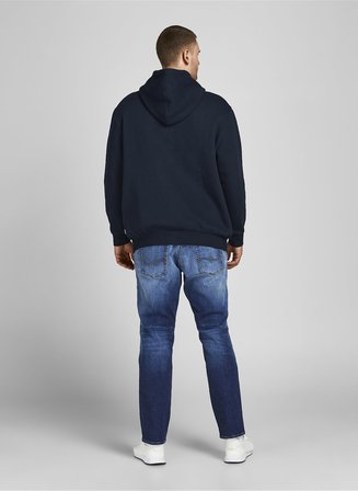 Jack & Jones Kapüşon Yaka Lacivert Erkek Sweatshırt 12163777_JJECORP LOGO SWEAT HOOD NO