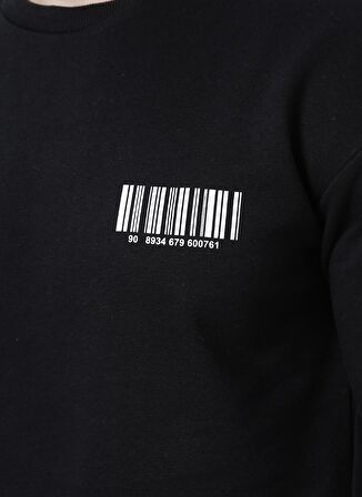 Jack & Jones 12204866_Jcoray Sweat CrewNeck O Yaka Relaxed Baskılı Siyah Erkek Sweatshirt