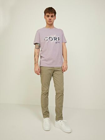 Jack & Jones O Yaka Baskılı Açık Mor Erkek T-Shirt 12209209_JCOBOOSTER TEE