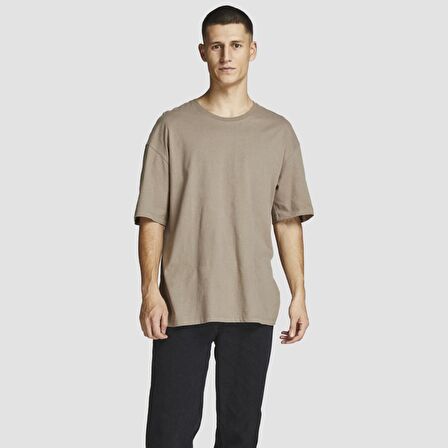 Jack & Jones Bisiklet Yaka Baskılı Kahve Erkek T-Shirt 12185628_JORBRINK TEE SS CREW NECK