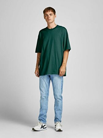 Jack & Jones Bisiklet Yaka Baskılı Koyu Yeşil Erkek T-Shirt 12185628_JORBRINK TEE SS CREW NECK