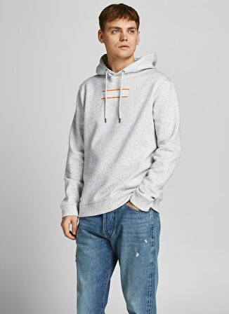 Jack & Jones Kapüşonlu Regular Fit Beyaz Erkek Şardonlu Sweatshirt 12209313_JORBOOSTER SWEATHOOD