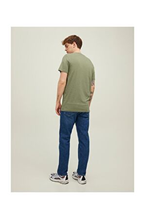 Jack & Jones 12205787_Jorbloomer Branding Tee Bisiklet Yaka Standart Kalıp Baskılı Yeşil Erkek T-Sh