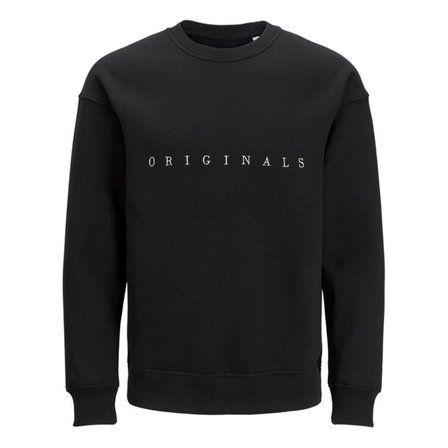 Jack & Jones O Yaka Relaxed Siyah Erkek Şardonlu Sweatshirt 12204796_JORCOPENHAGEN BIG SWEAT