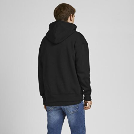 Jack & Jones Kapüşonlu Regular Fit Siyah Erkek Şardonlu Sweatshirt 12176864_JORCOPENHAGEN SWEAT HOOD N