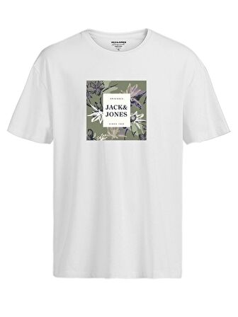 Jack & Jones Erkek Tişört Jorflower Branding Tee  Crew Neck Ln