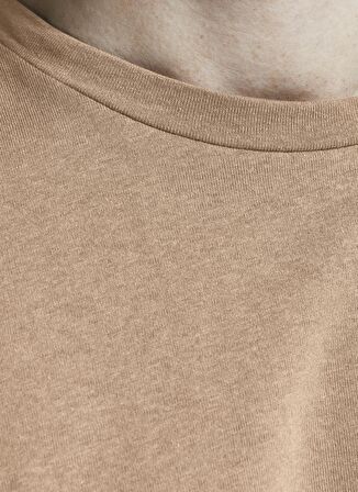 Jack & Jones 12205878_Jorflows Tee Ss Crew Neck Bisiklet Yaka Relaxed Baskılı Kahve Erkek T-Shirt