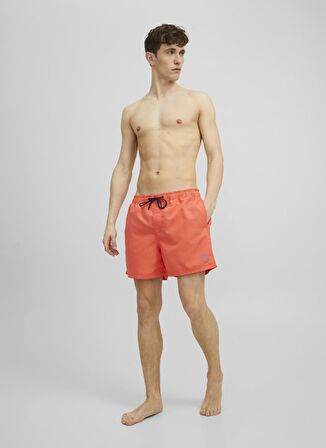 Jack & Jones 12202956_Jpstcrete Jjswim Akm  Normal Bel  Desenli Açık Kırmızı Erkek Şort Mayo