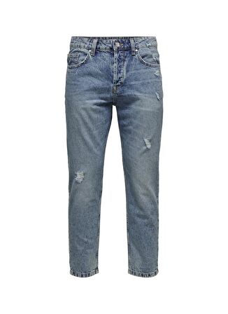 Only & Sons  Rahat Mavi Erkek Denim Pantolon 22022839_ONSAVI BEAM TAP CROP BLUE