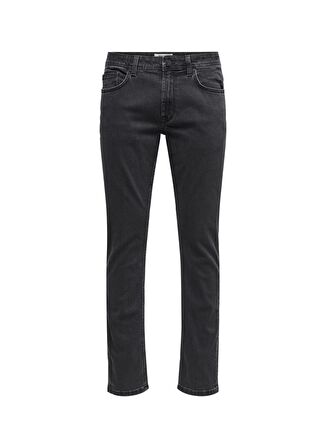 Only & Sons  Yüksek Bel Normal Kalıp Düz Siyah Erkek Denim Pantolon  -  22021889_Onsweft Reg Black